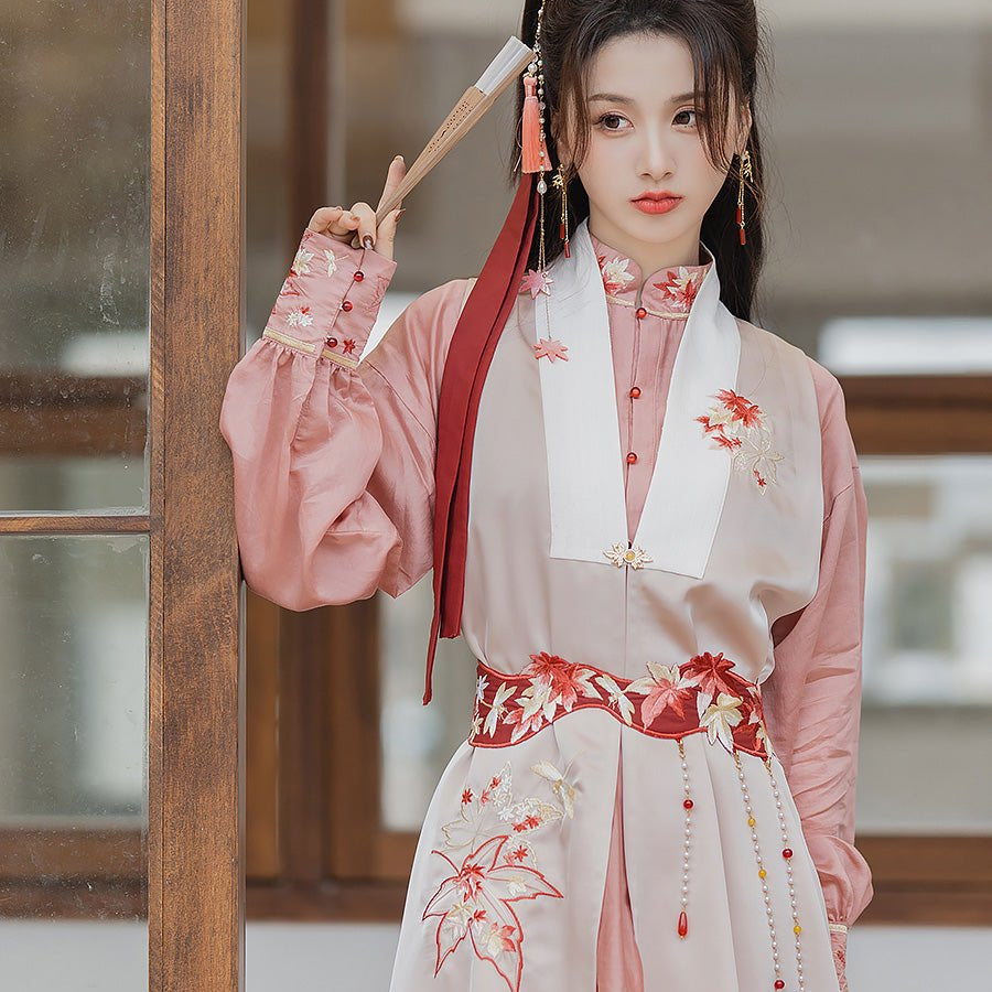 pink new chinese style hanfu dress-Jianxi Hanfu