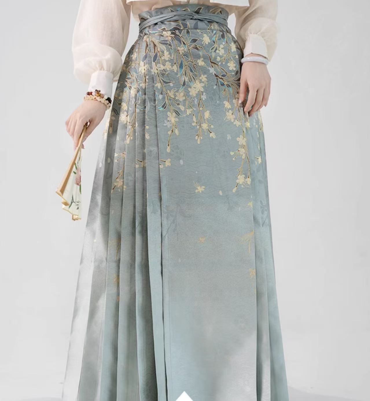 green mamianqun ming dynasty clothing-Jianxi Hanfu