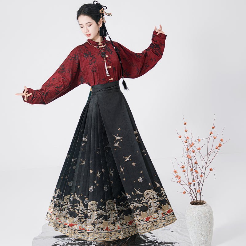 black mamianqun ming dynasty fashion-Jianxi Hanfu
