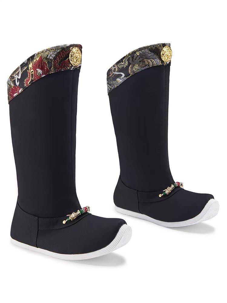 Ming Dynasty Male Hanfu Shoes Hanfu Boots Gold - Jianxi Hanfu