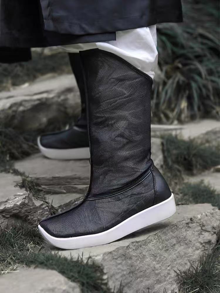 Ming Dynasty Male Hanfu Shoes Hanfu Boots Summer Mesh - Jianxi Hanfu