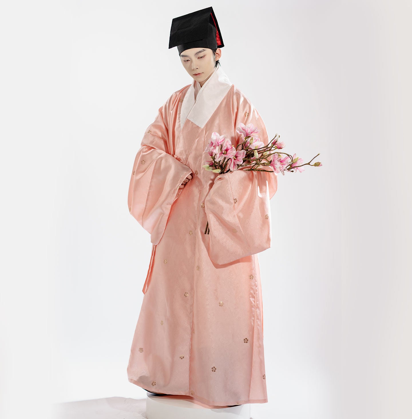 ming dynasty Scholarly Literati Men's pink Hanfu robe - Jianxi Hanfu