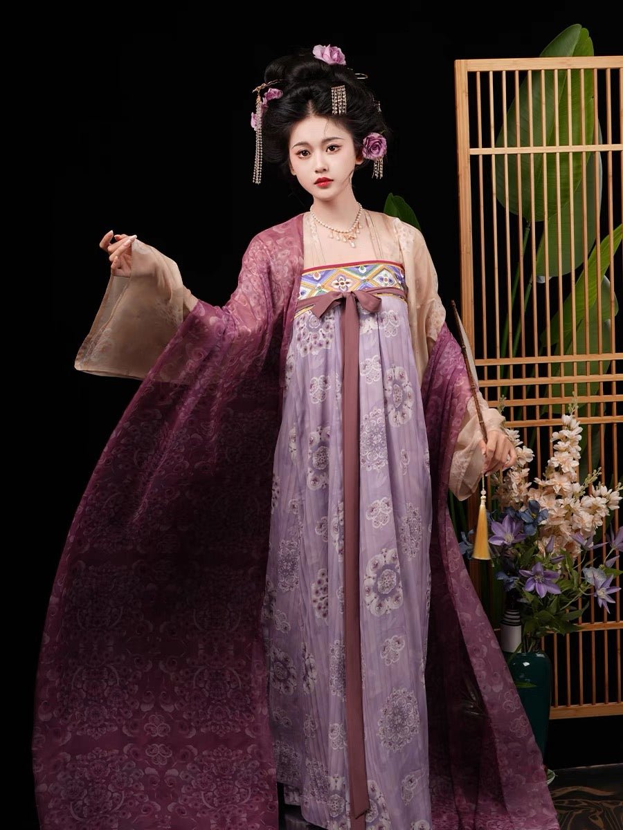 purple qixiong ruqun chinese girls dress hanfu-Jianxi Hanfu