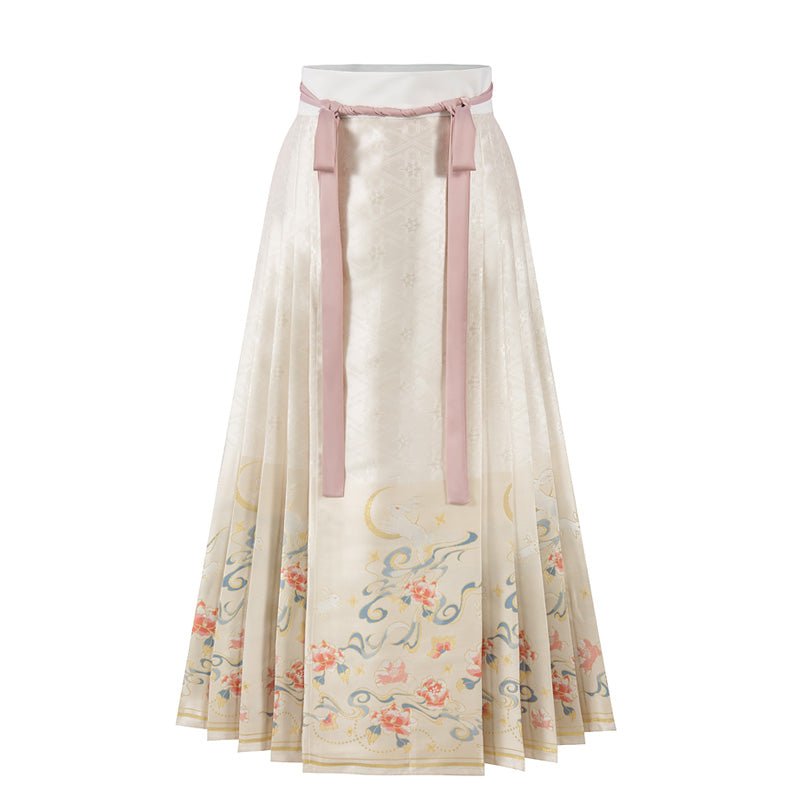 yellow mamian skirt ming dynasty clothing-Jianxi Hanfu