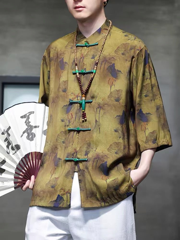 yellow tang suit summer clothes-Jianxi Hanfu