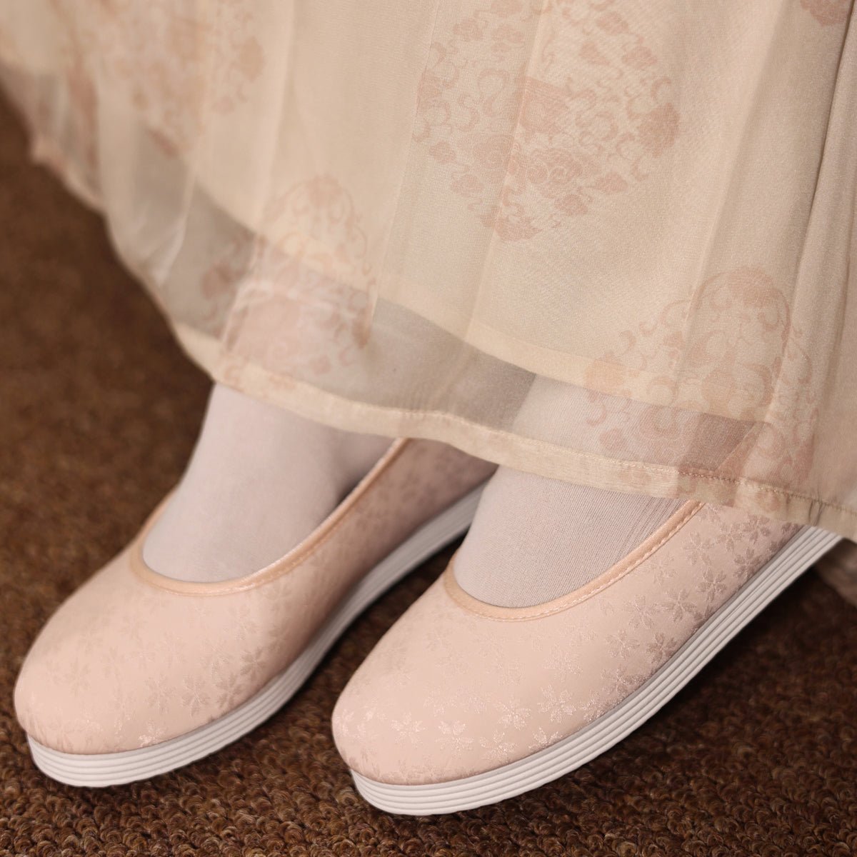 ancient Chinese hanfu shoes pink shoes-Jianxi Hanfu