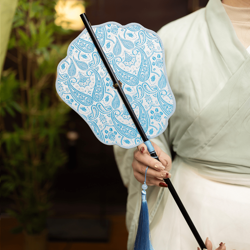 blue round fan waist fan-Jianxi Hanfu