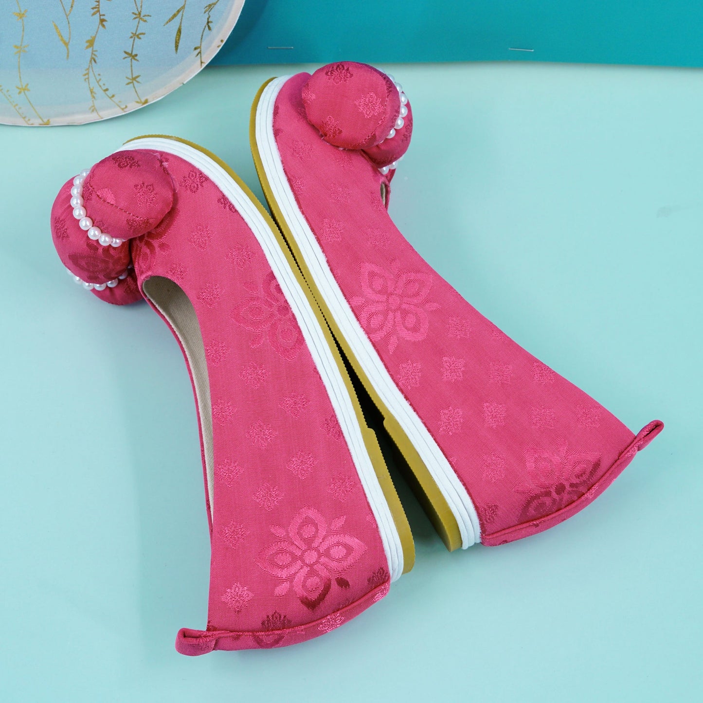 chinese shoes rubber outsloe pink hanfu shoes ming dynasty shoes-Jianxi Hanfu