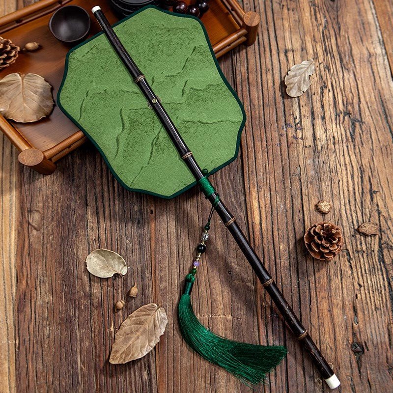 round fan chinese hande fan green fan-Jianxi Hanfu