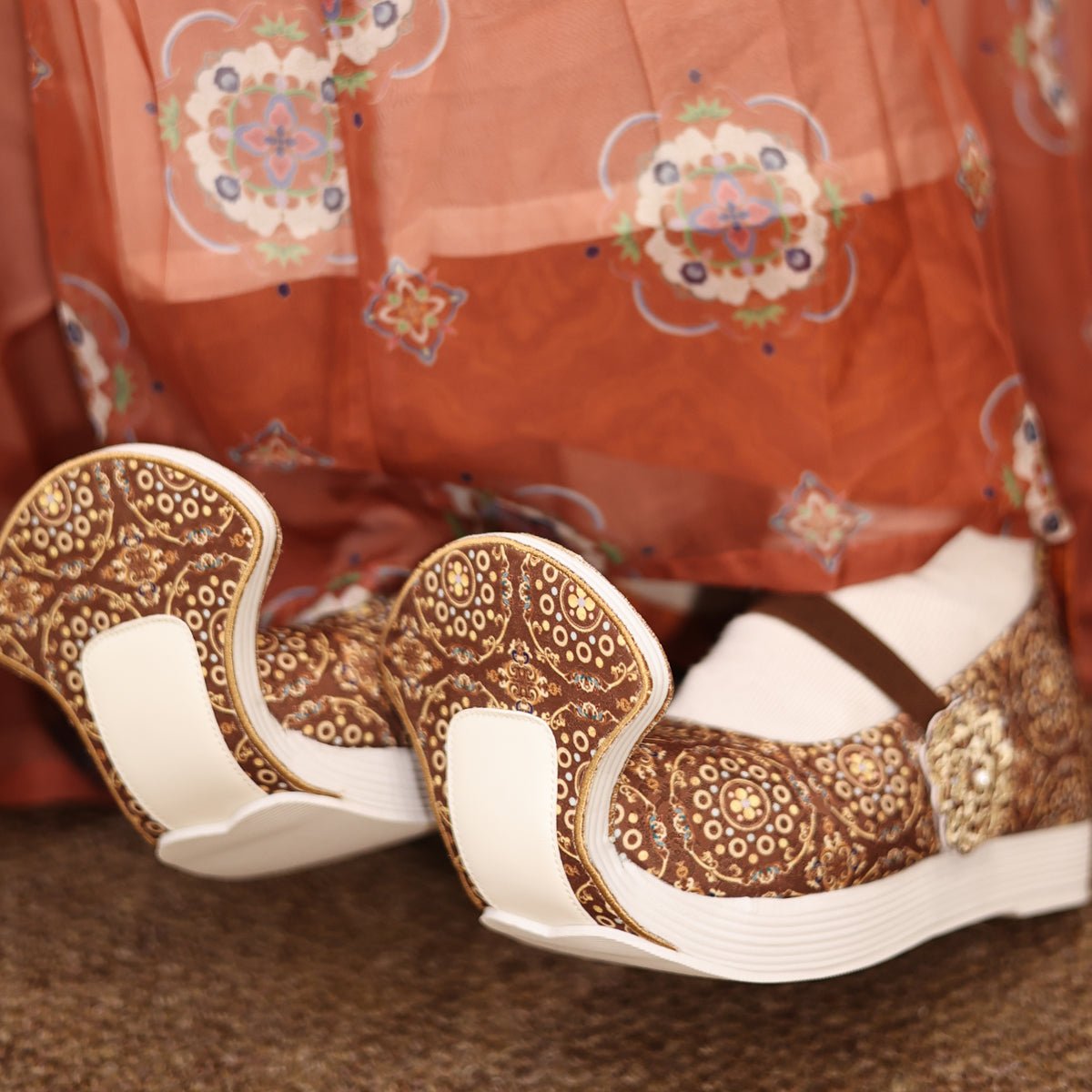 women's hanfu shoes brown chinese shoes - Jianxi Hanfu