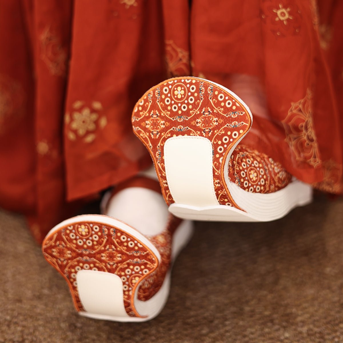 red shoes princess shoes chinese traditional hanfu shoes- Jianxi Hanfu