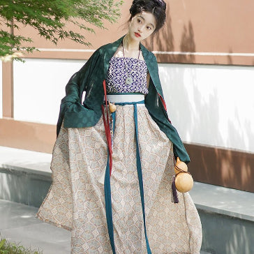 green shirt northern wei dynasty clothing women's hanfu - Jianxi Hanfu