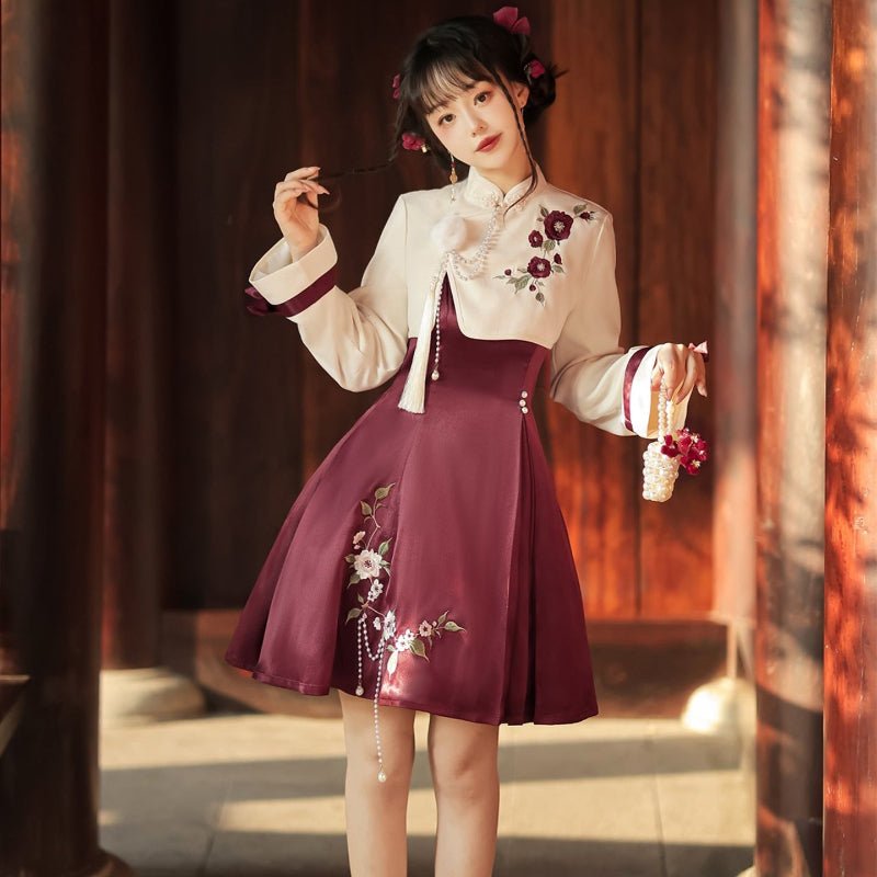 hanfu dress modern Qi Lolita Clothing Skirt Modern Hanfu New Chinese Style Dress