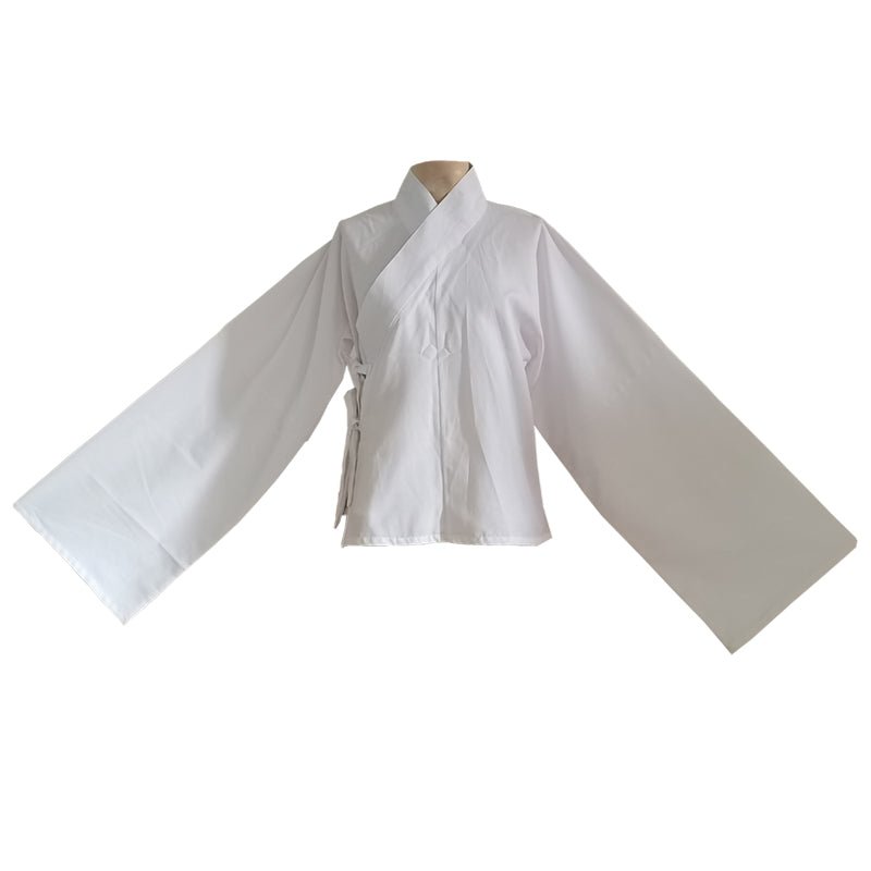 white inner shirt chinese style cross collar shirt-Jianxi Hanfu