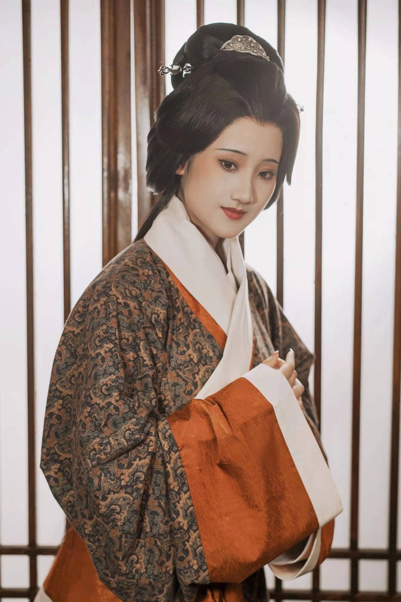 Chinese style clothing women's brown robe warring state period- Jianxi Hanfu