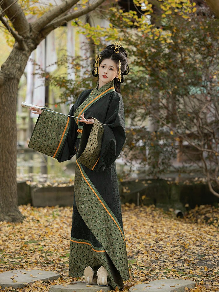 Chinese style black quju robe warring states period hanfu - Jianxi Hanfu