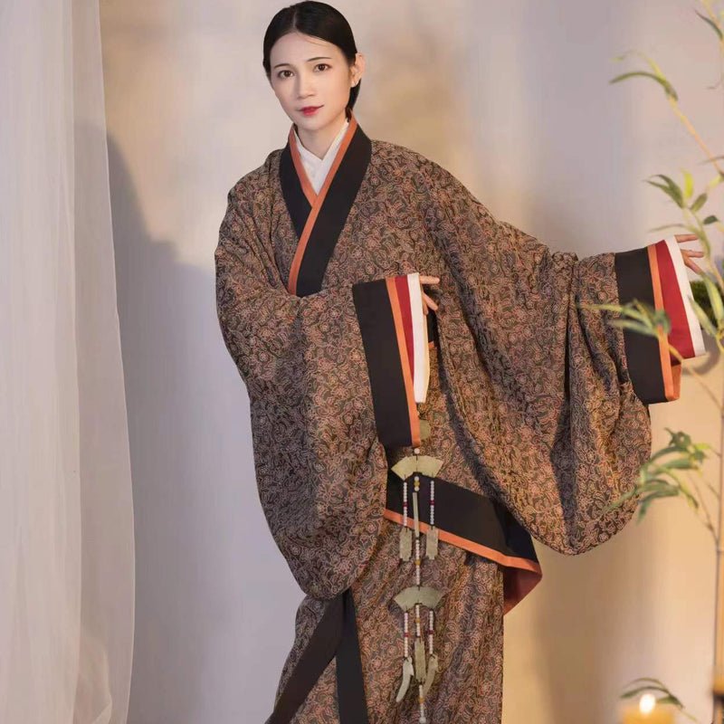 women's brown quju robe Chinese style warring state robe- Jianxi Hanfu