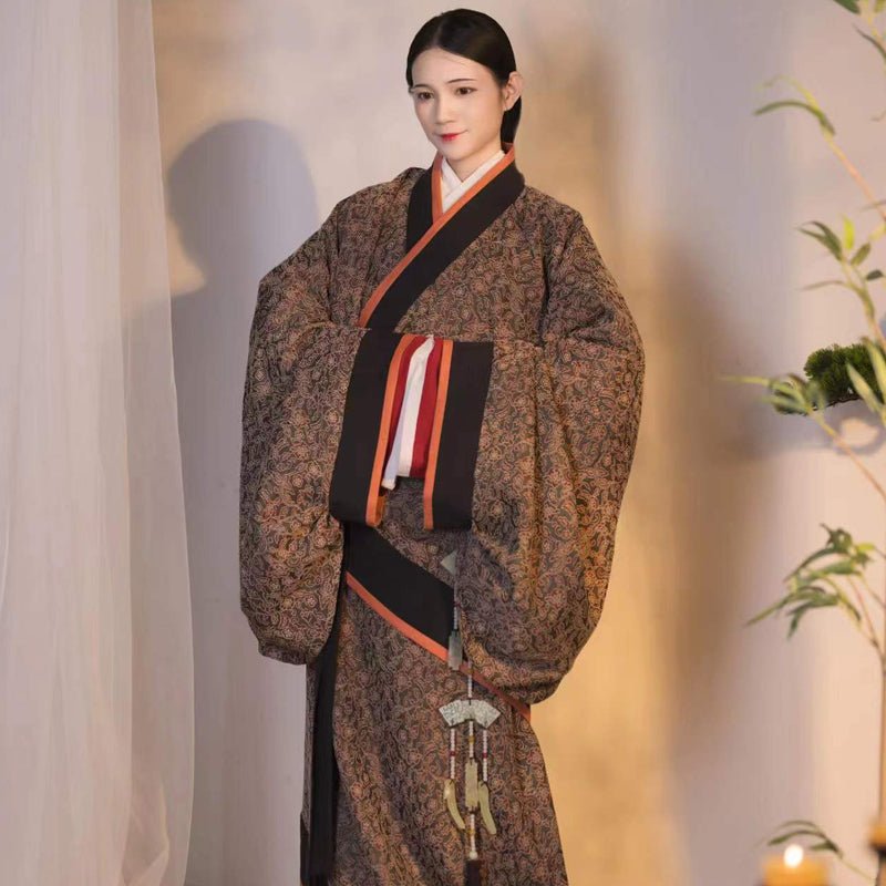 brown quju robe Chinese style warring state robe- Jianxi Hanfu