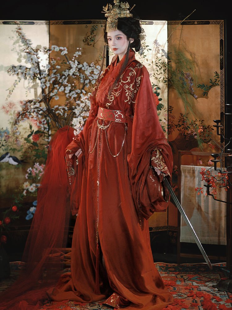 qin han dynasties women's hanfu robe - Jianxi Hanfu
