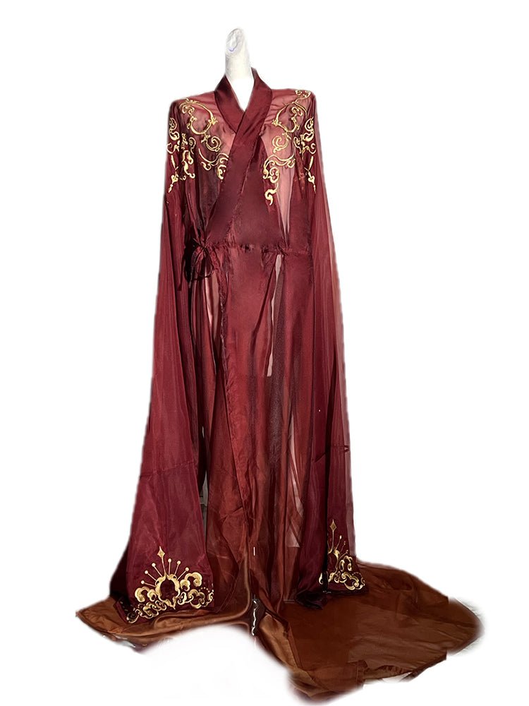 women's red hanfu zhiju robe - Jianxi Hanfu