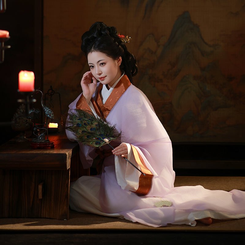 purple robe Chinese warring state period women's summer robe-Jianxi Hanfu