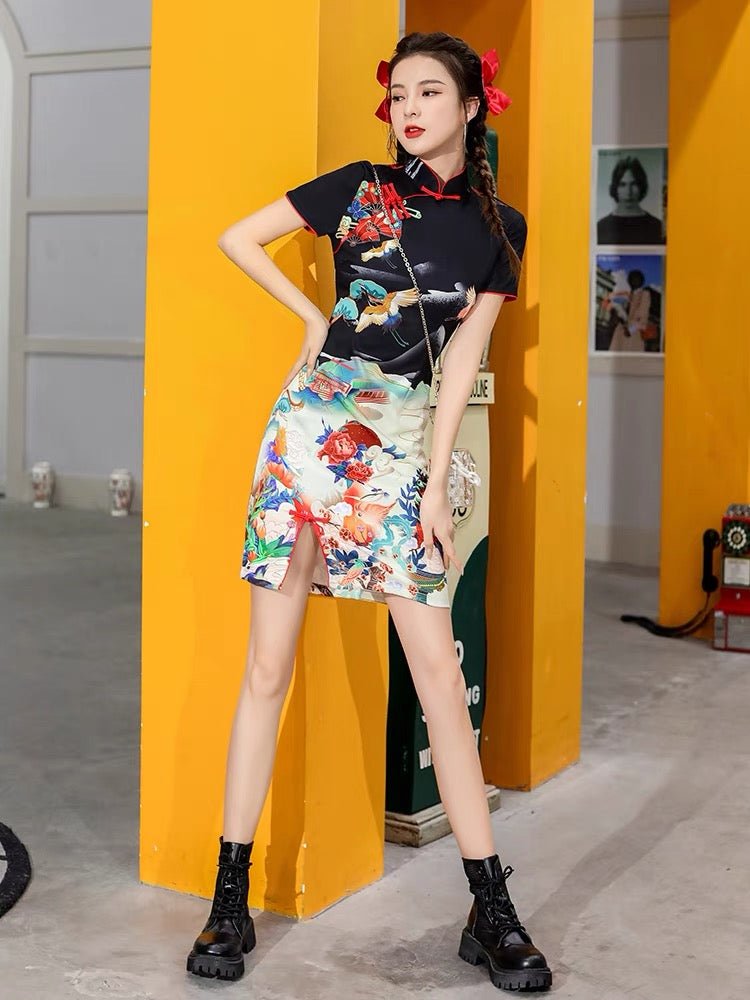 Qipao Cheongsam Dress - Lotus - Jianxi Hanfu