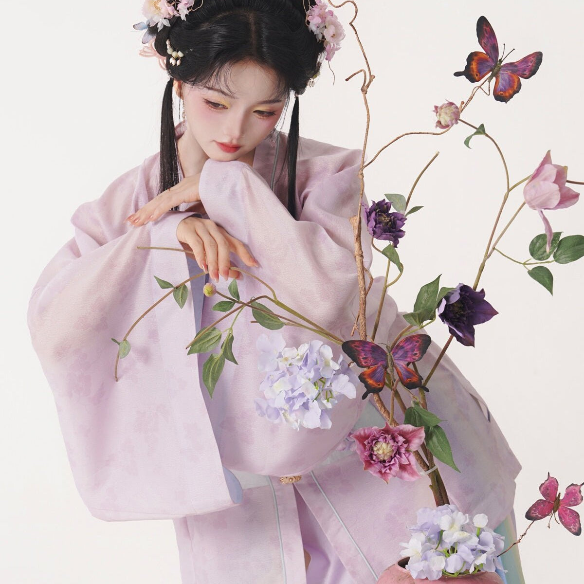 pink hanfu dress women's summer clothes-Jianxi Hanfu