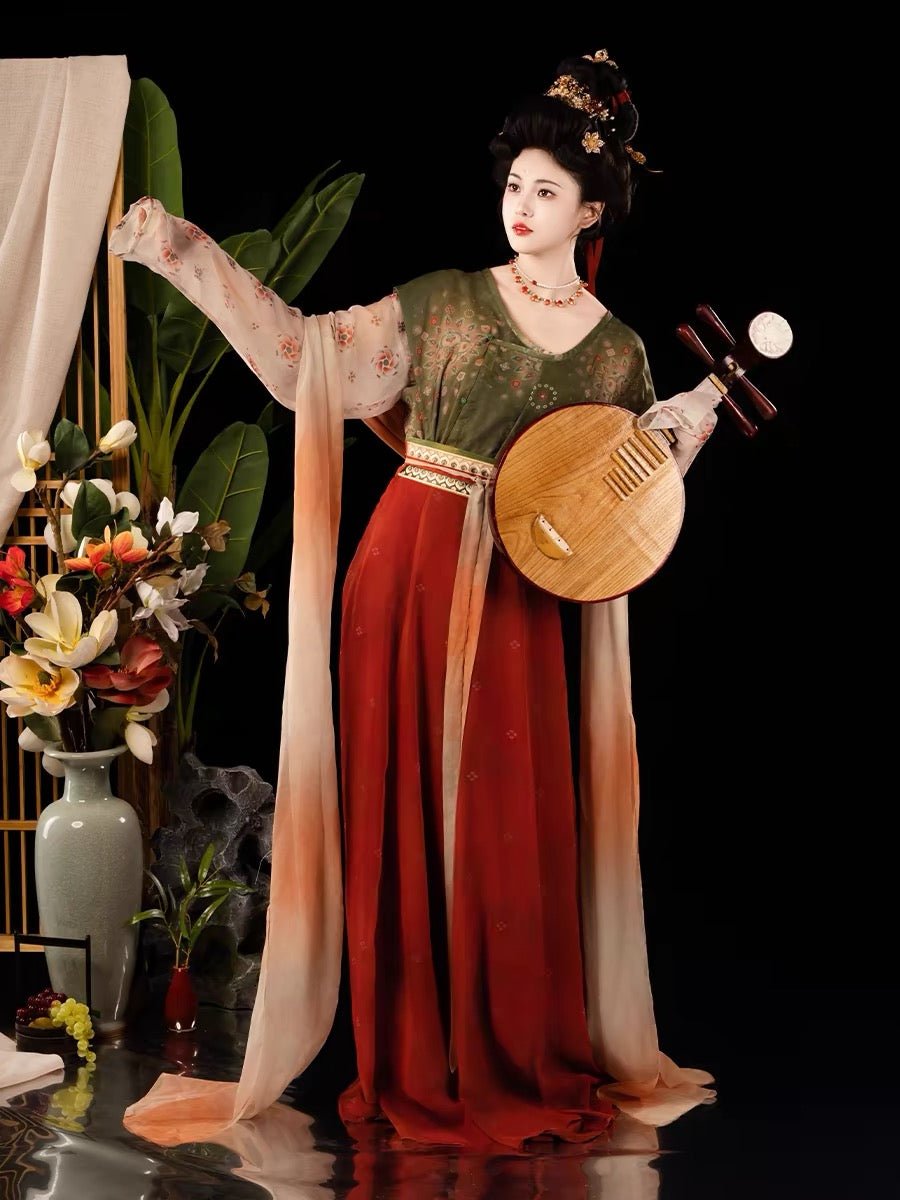 red qiyao ruqun girls summer dress-Jianxi Hanfu