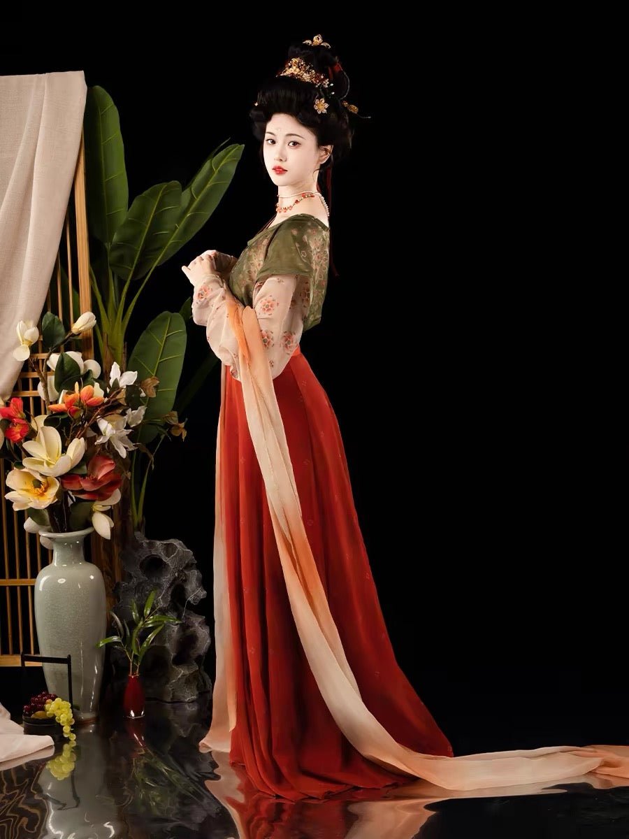 green/red qiyao ruqun summer dress-Jianxi Hanfu