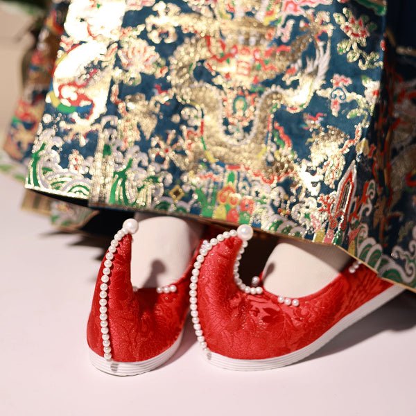 chinese hanfu shoes red shoes wedding shoes-Jianxi Hanfu