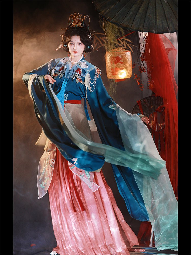 pink ruqun hanfu dress women's hanfu - Jianxi Hanfu