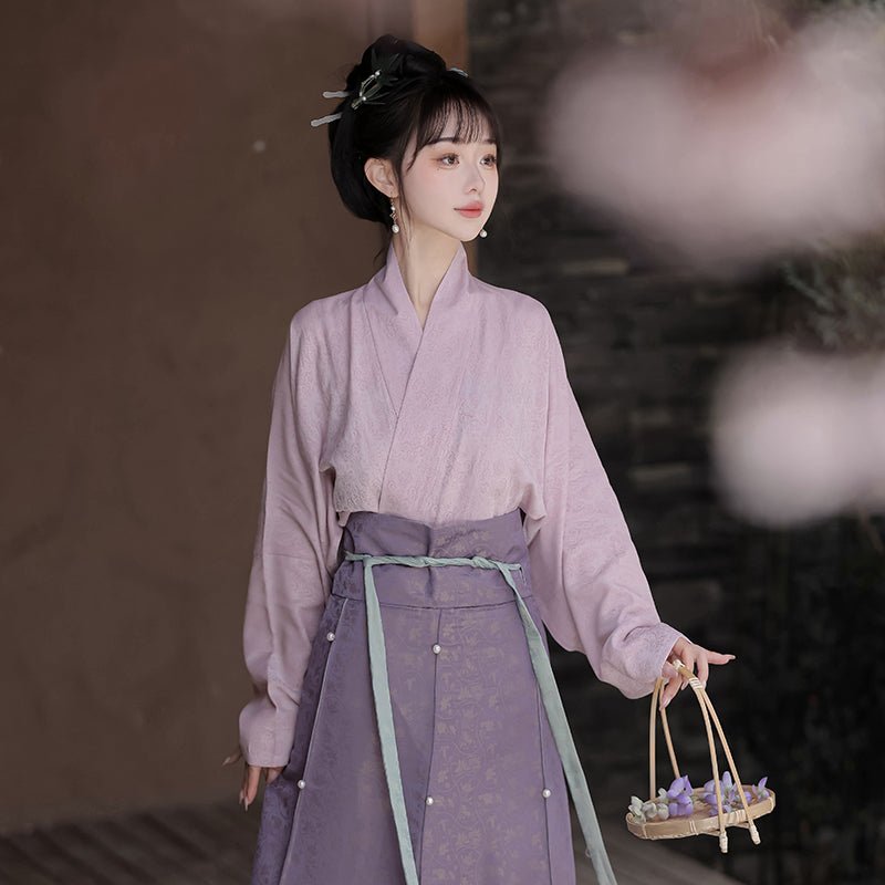 pink hanfu beizi purple ruqun dress song dynasty clothing-Jianxi Hanfu
