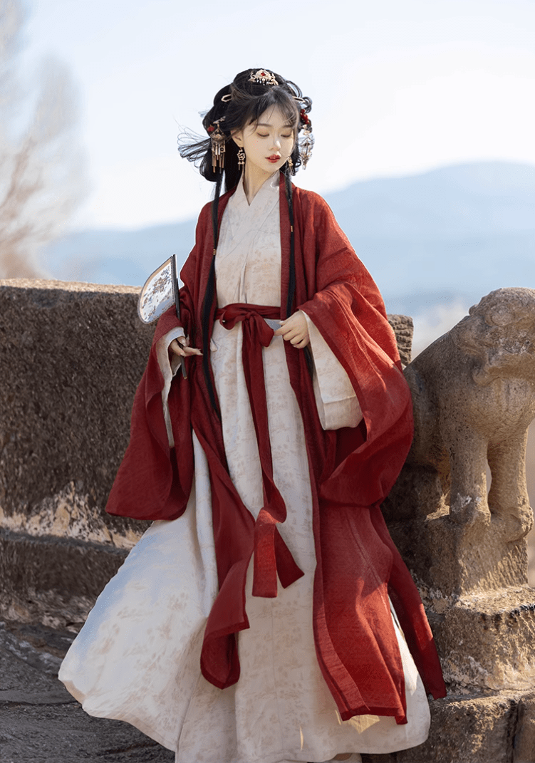 song dynasty hanfu beizi red beizi-Jianxi Hanfu