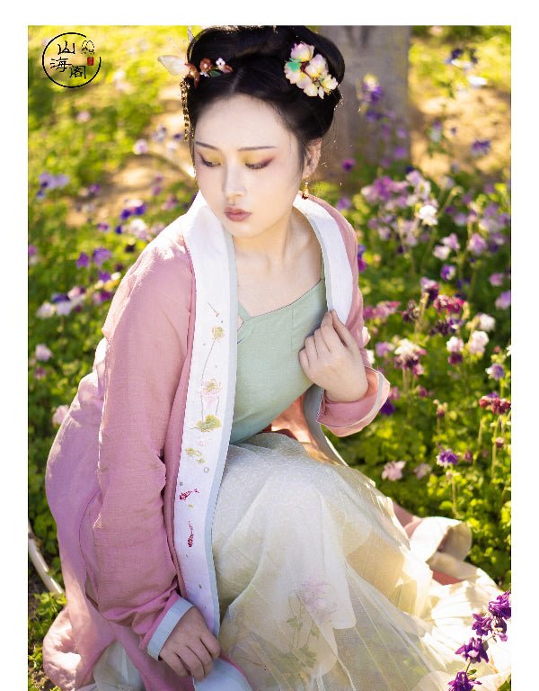 chinese song dynasty women's plus size hanfu pink beizi shirt - Jianxi Hanfu