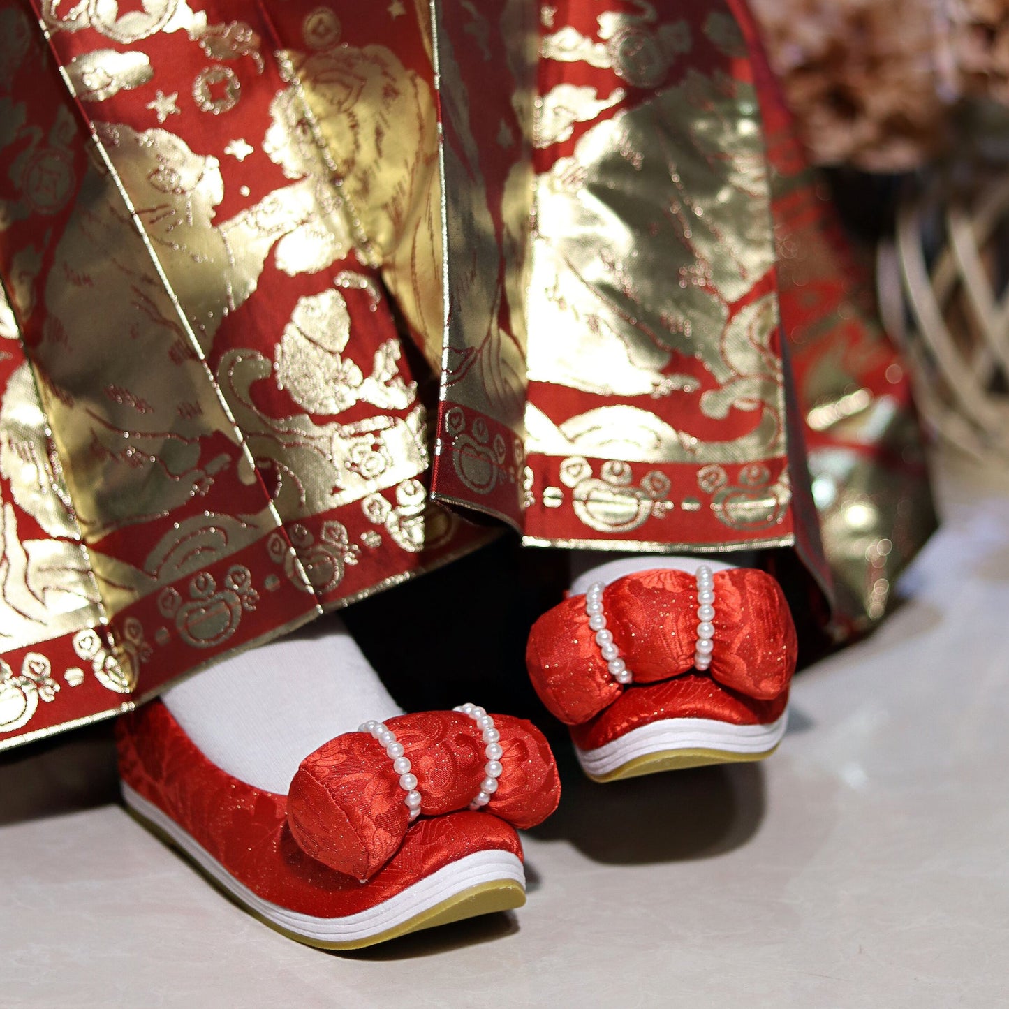 chinese traditional red shoes women's wddding shoes - Jianxi Hanfu