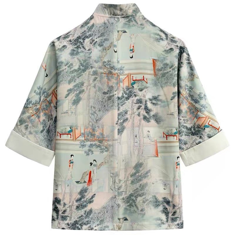 tang suit new chinese style summer shirt-Jianxi Hanfu
