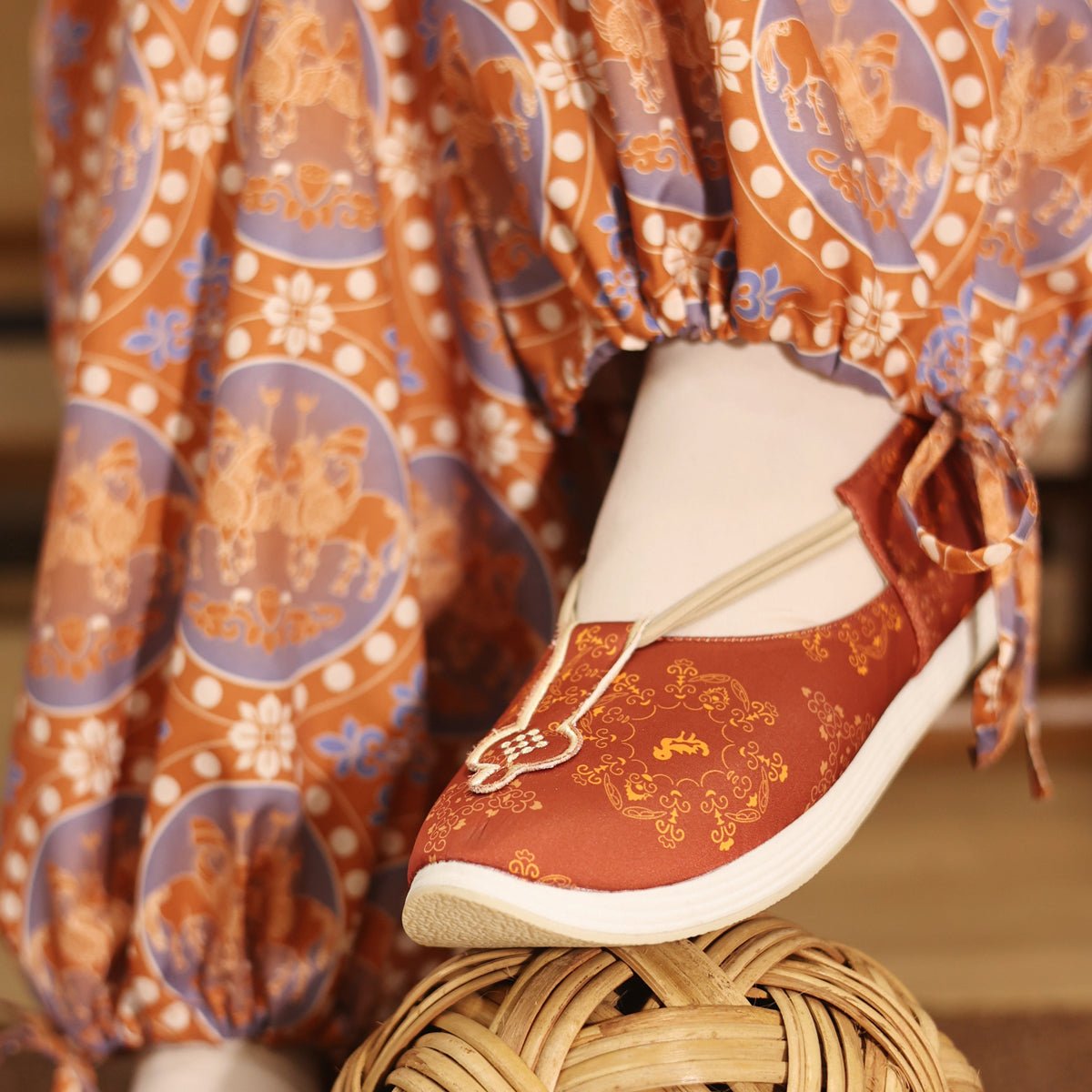 tang dynasty hanfu shoes red chinese shoes-Jianxi Hanfu