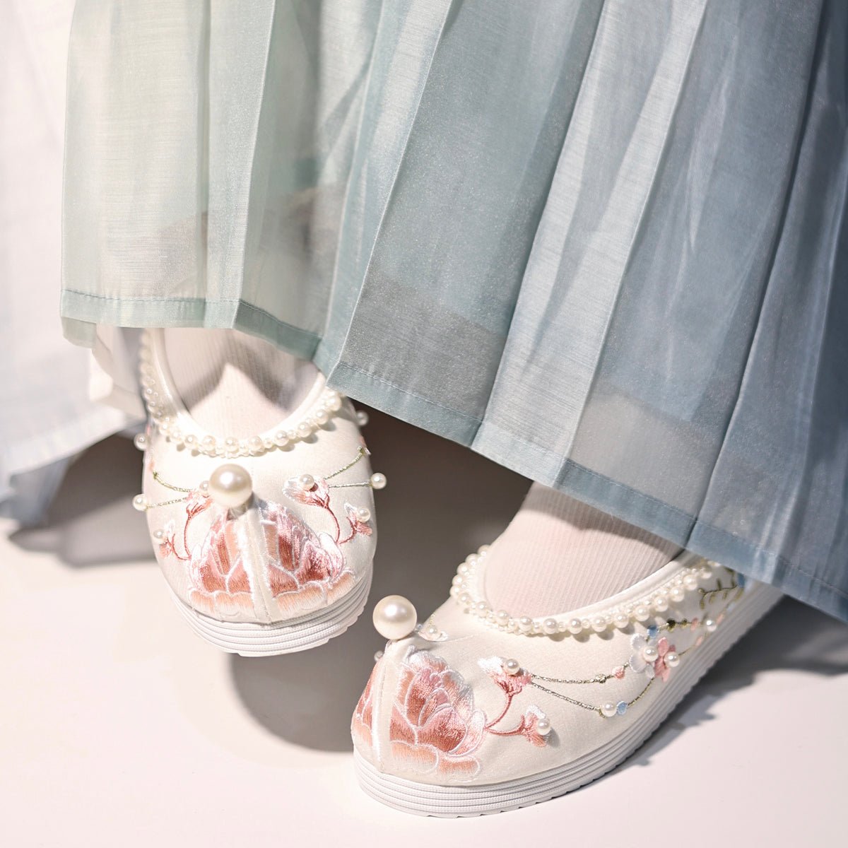 chinese hanfu shoes white hanfu shoes-Jianxi Hanfu