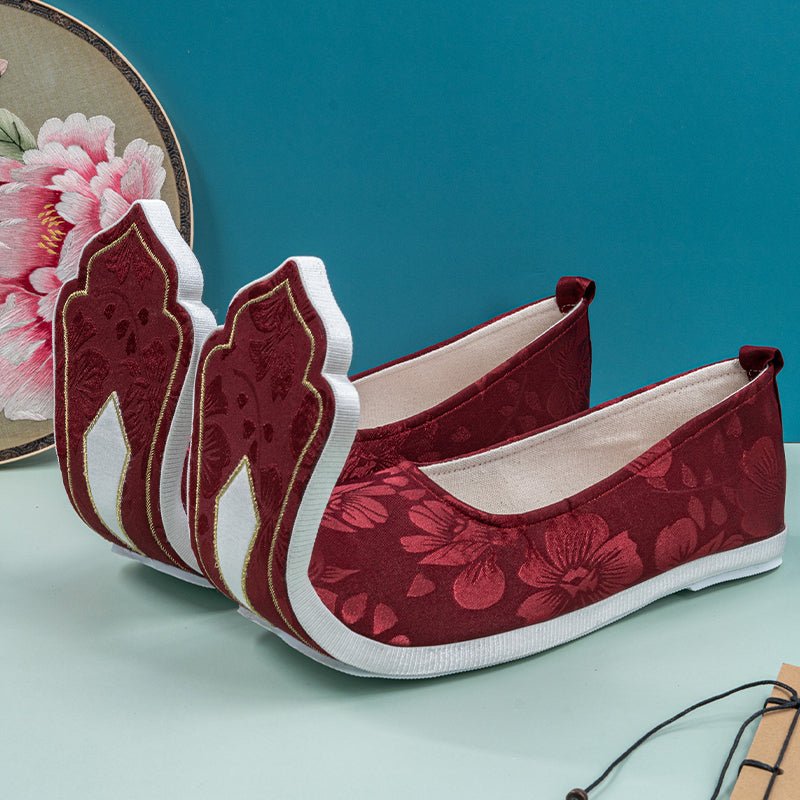 chinese shoes northern wei dynasty clothing red shoes-Jianxi Hanfu