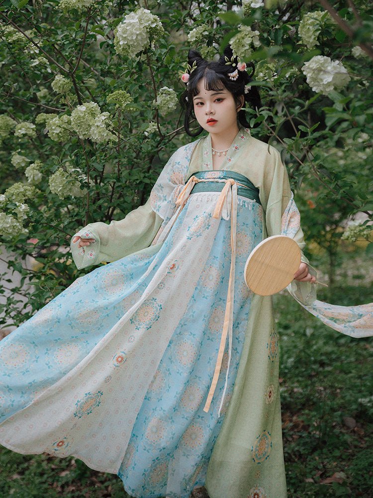 women's tang dynasty summer plus size green hanfu ruqun dress - Jianxi Hanfu