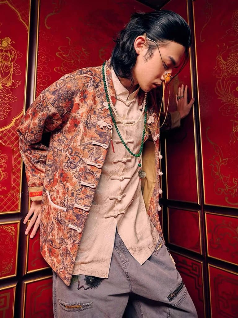 Tang Dynasty Modern Hanfu Tang Suit Suede - Wan Hua - Jianxi Hanfu