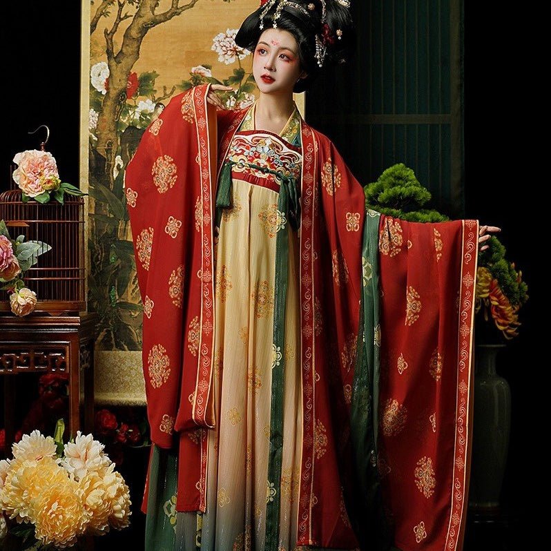chinese tang dynasty women's plus size hanfu dress - Jianxi Hanfu