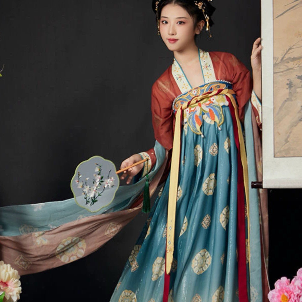chinese tang dynasty women's plus size hanfu ruqun dress - Jianxi hanfu