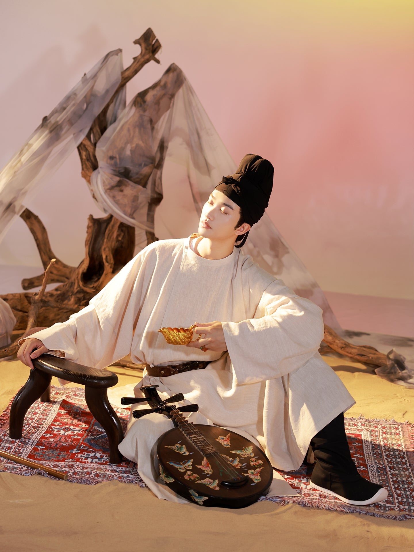 tang dynasty round collar robe male hanfu- Jianxi Hanfu