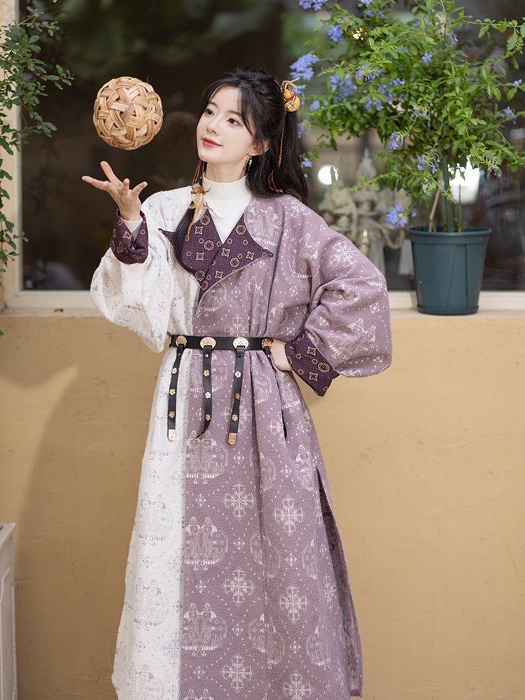 tang dynasty spring/autumn hanfu white round collar robe - Jianxi Hanfu