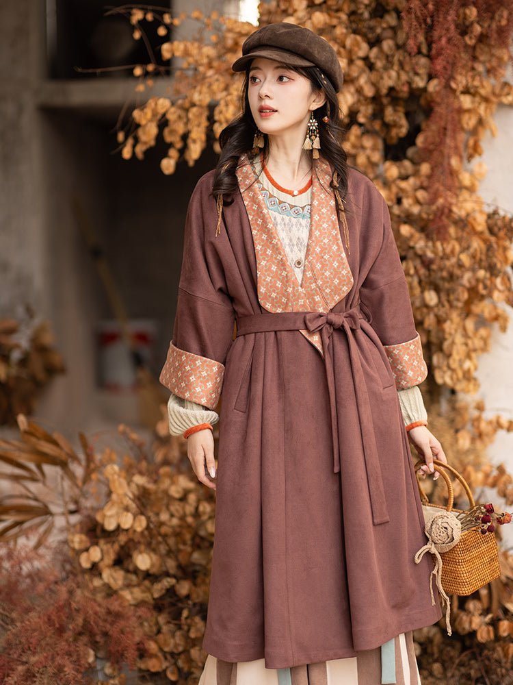 new chinese style women's winter hanfu red coat - Jianxi Hanfu