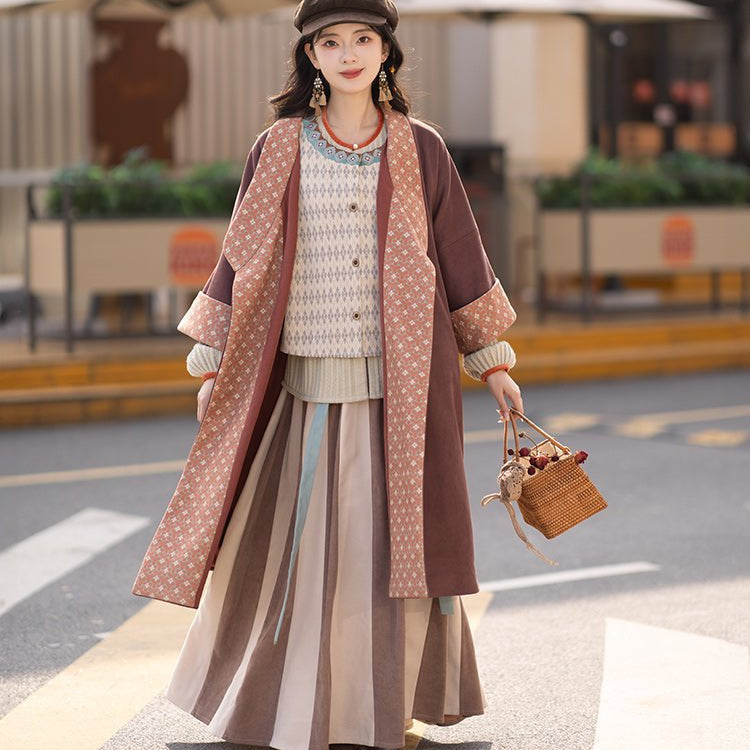 sachin and babi light blue dress New Chinese Style Tang Dynasty Women's Winter Coat Spring Ruqun Dress