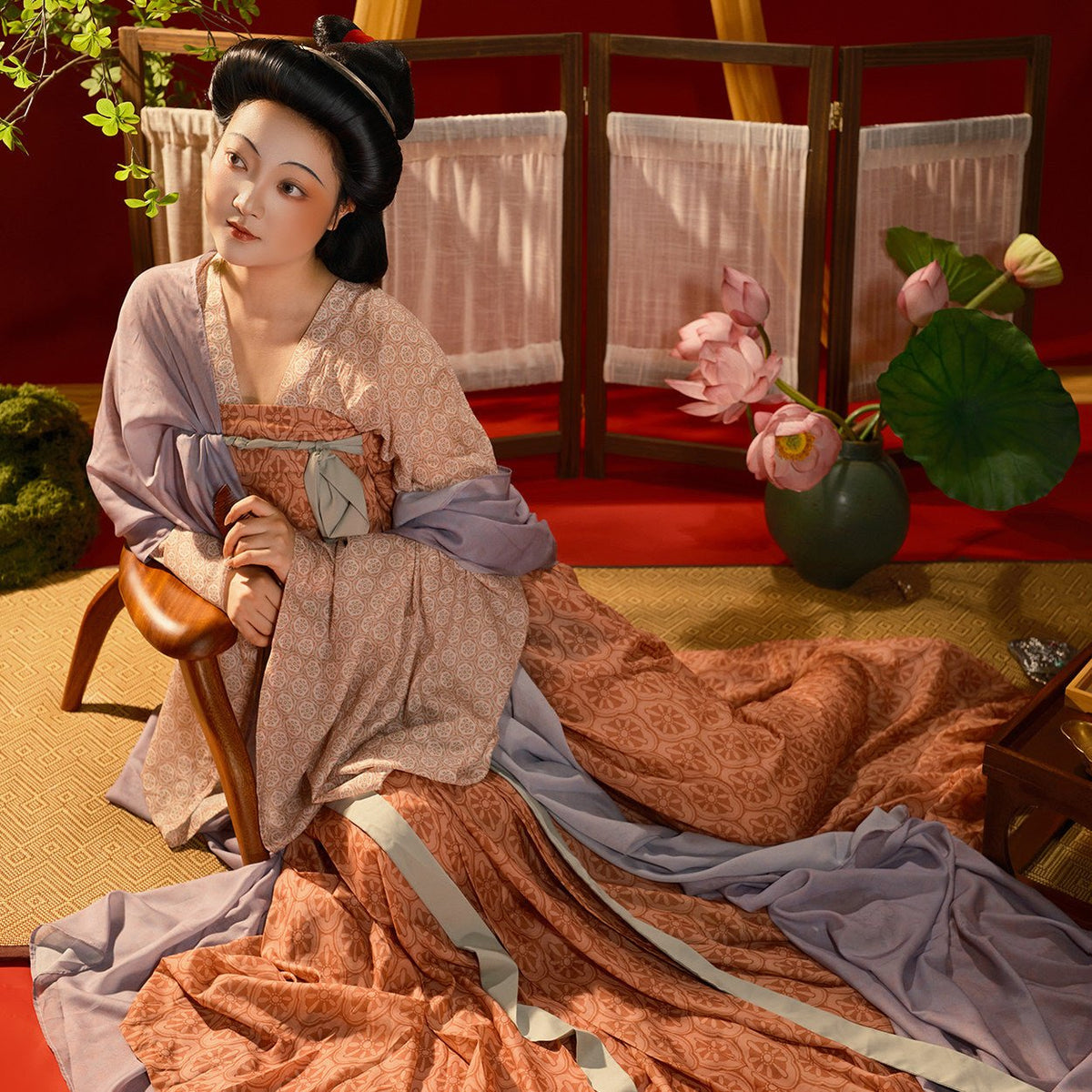 chinese women's plus size hanfu tang dynasty clothes - Jianxi Hanfu