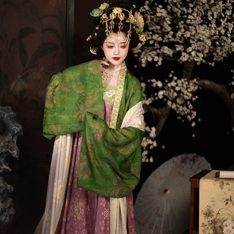 chinese tang dynasty women's plus size hanfu ruqun dress - Jianxi Hanfu