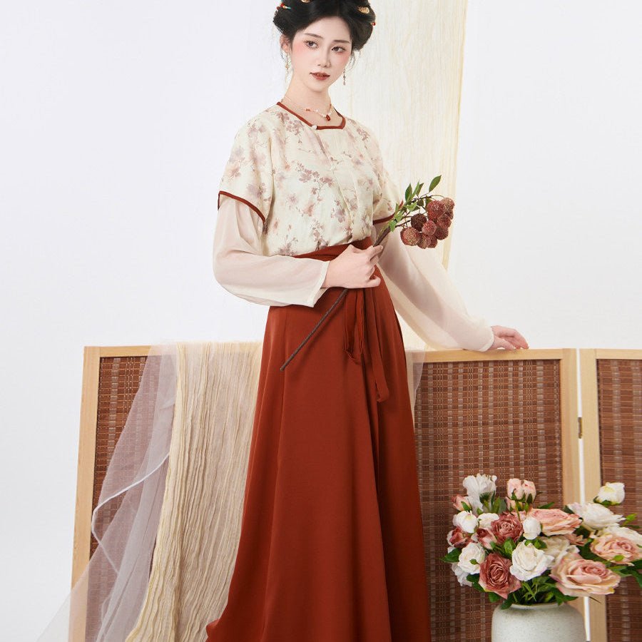 chinese tang dynasty women's plus size hanfu white shirt - Jianxi Hanfu